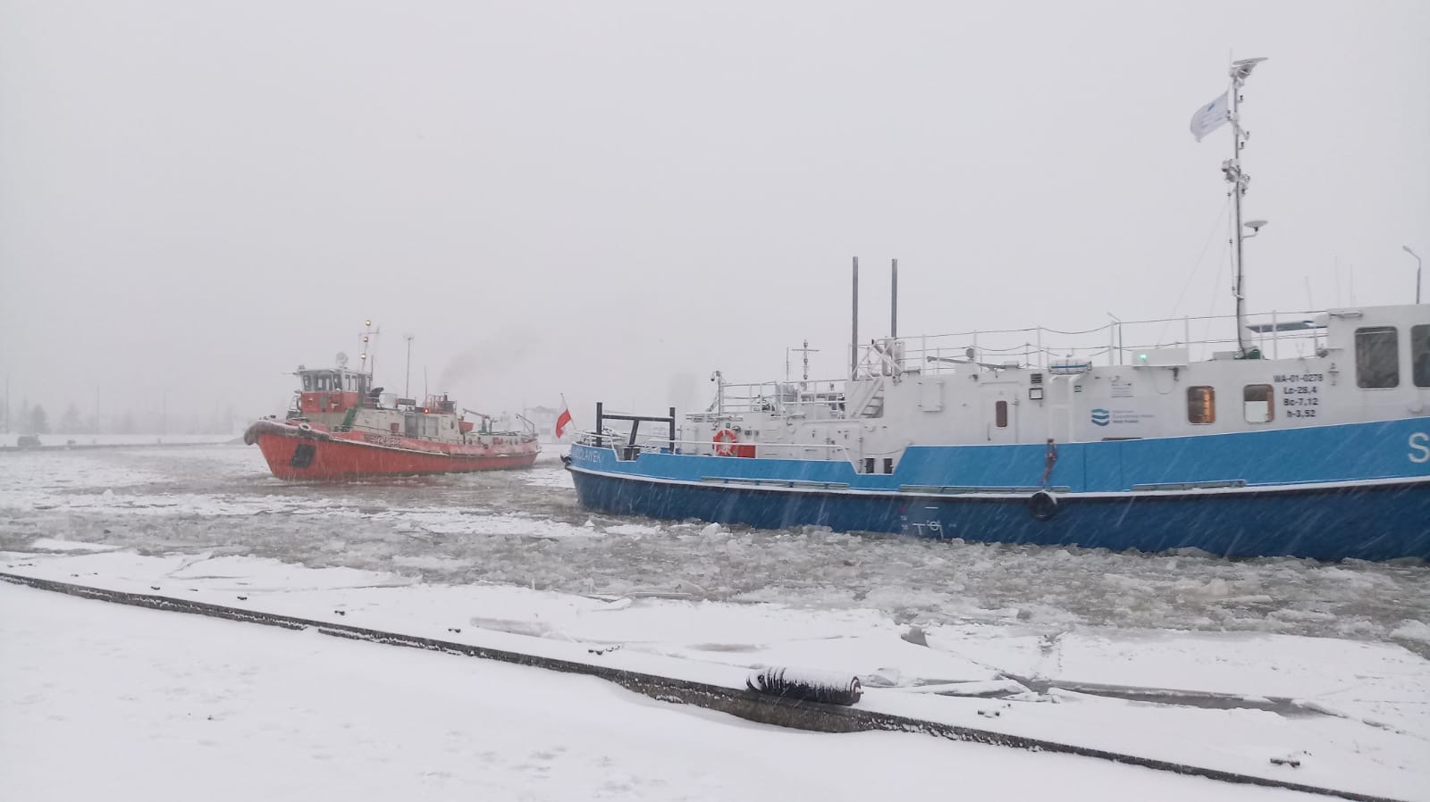 Lodołamacze Włocławek 17.02.21 Fot. Wody Polskie