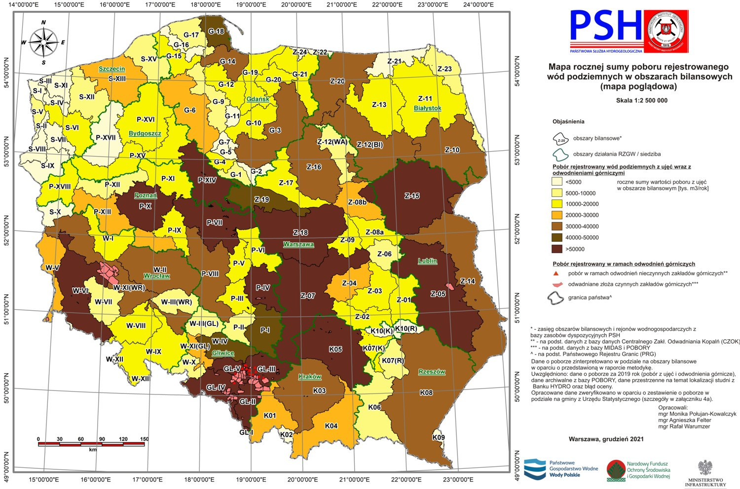 mapa poboru obszary bilansowe 2021 s