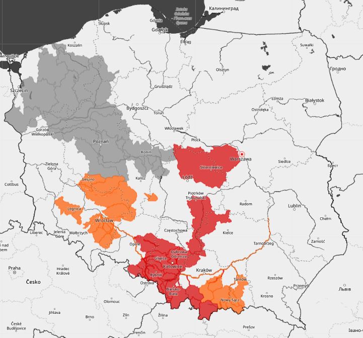 Susza i powd Stan na 1 wrzenia 2021 Mapa IMGW PIB