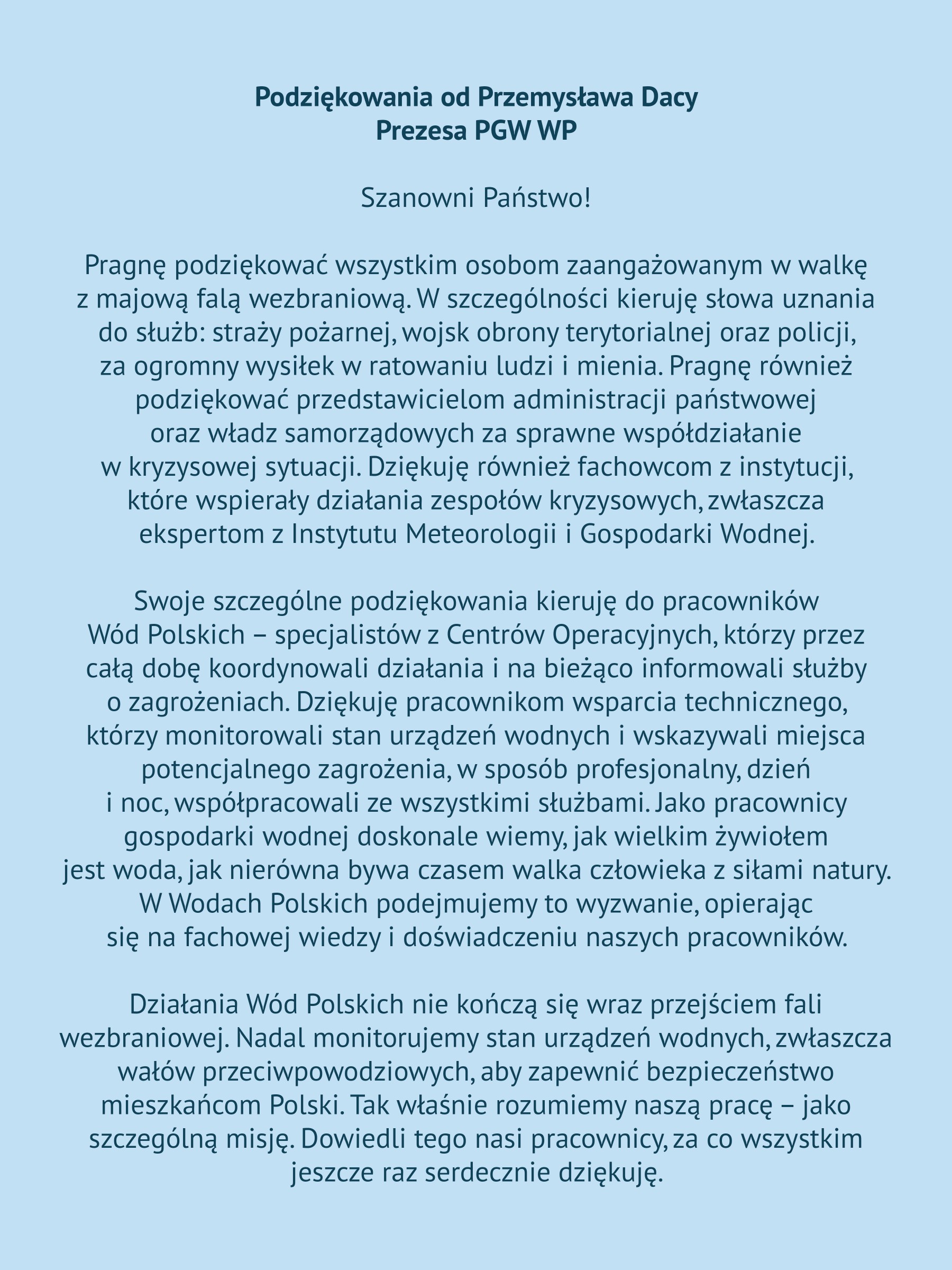 podziekowania prezesa pgw wp1