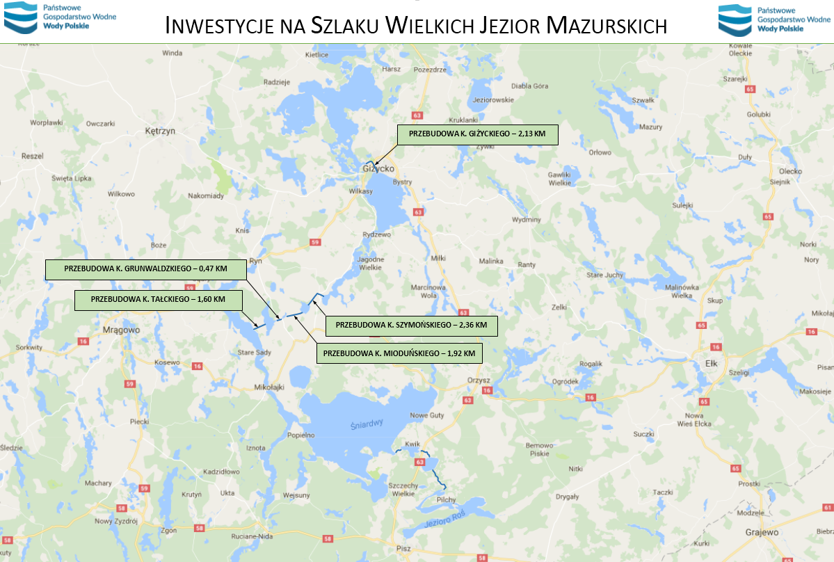 Inwestycje na szlaku Wielkich Jezior Mazurskich